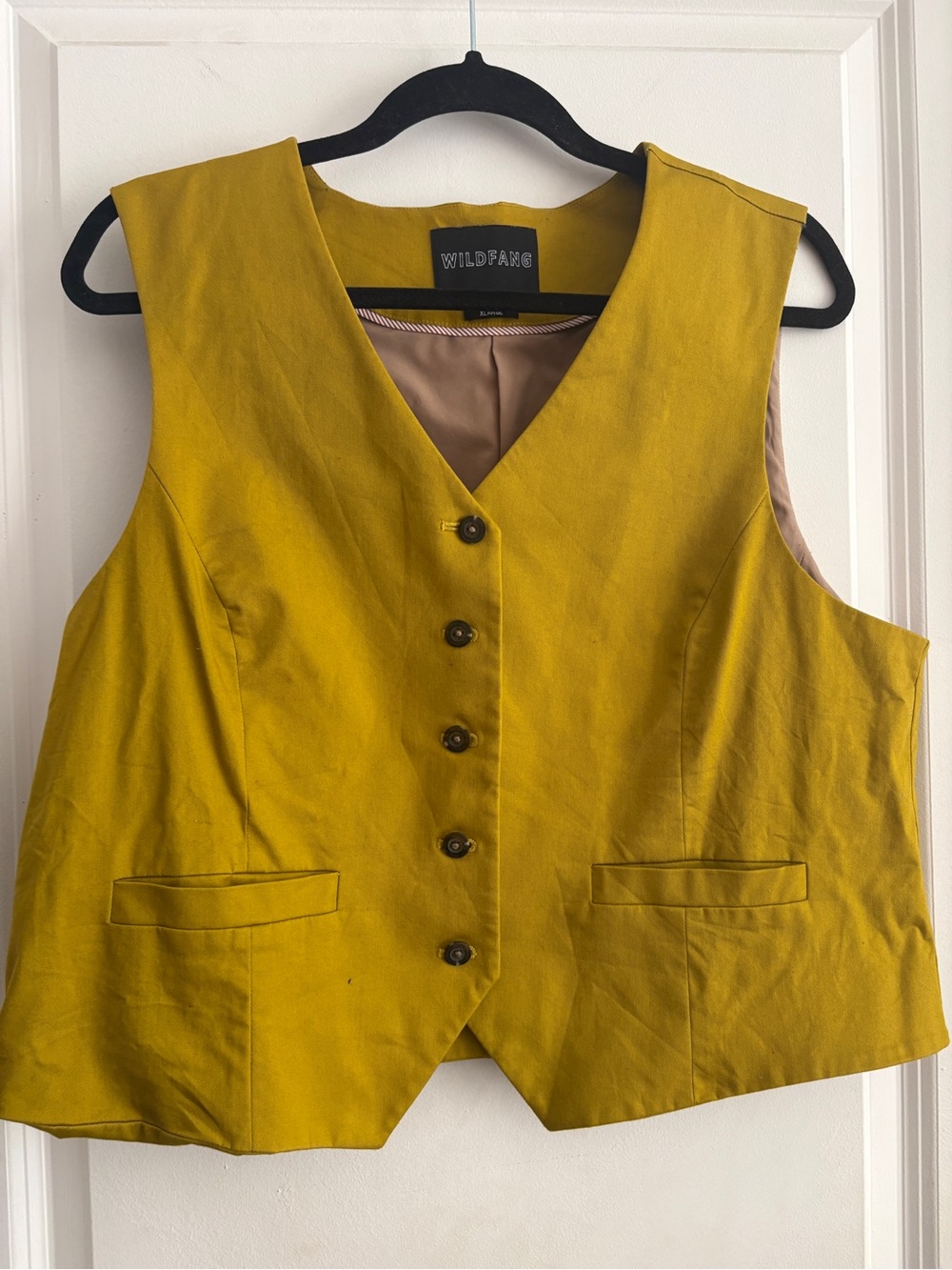 Wildfang Mustard Vest with Button Front